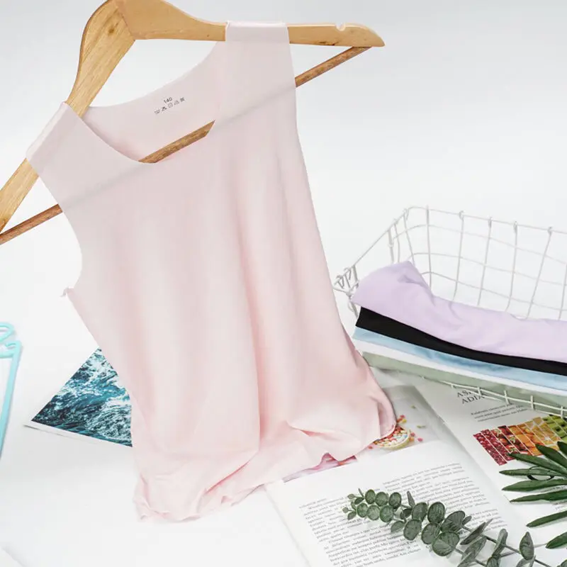 

Summer Children's Ice Silk Vest Kids Baby Boys Girls Cool Tank Tops Kids Bottoming Underwear Autumn Camisoles Sleeveless Clothes