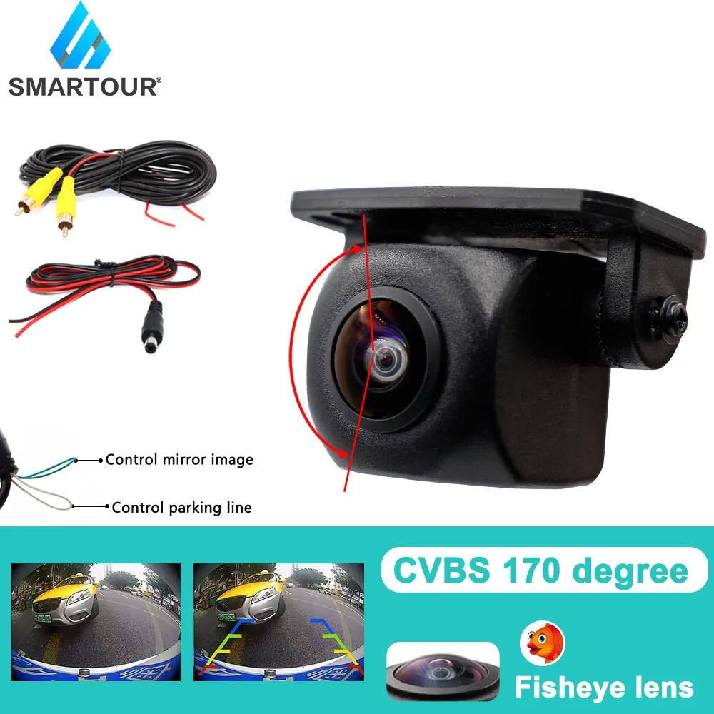 

Камера заднего вида Smartour, 180 градусов, AHD, 1080P, рыбий глаз, ночное видение