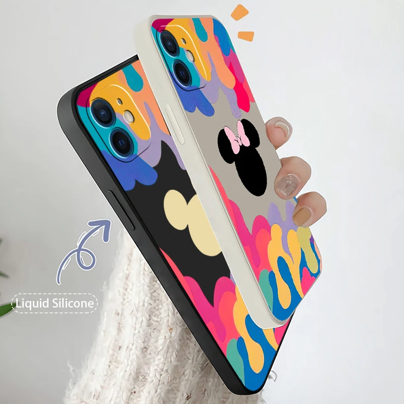 

Phone Case For iPhone 11 12 13 Pro MAX Mini 6 6S 7 8 Plus X XR XS MAX SE 2020 Soft Silicone TPU Mickey Minnie Funda Back Cover
