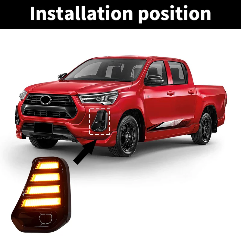 Фото Подходит для Toyota Hilux Revo GR Sport 2020-2023: передний бампер, дневные ходовые огни, указатели поворота, аксессуары. №4