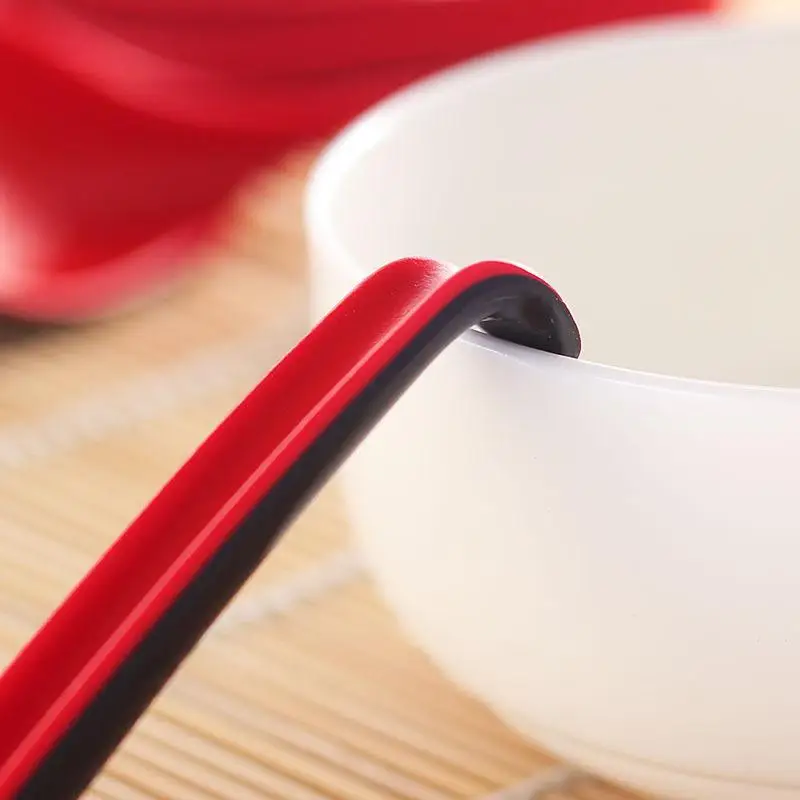 Soup Spoons Japanese Rice Spoons Melamine Spoon Sauces Soup Spoon Porridge Spoon  Ramen Pho Wonton Dumpling Red Black 001 images - 6