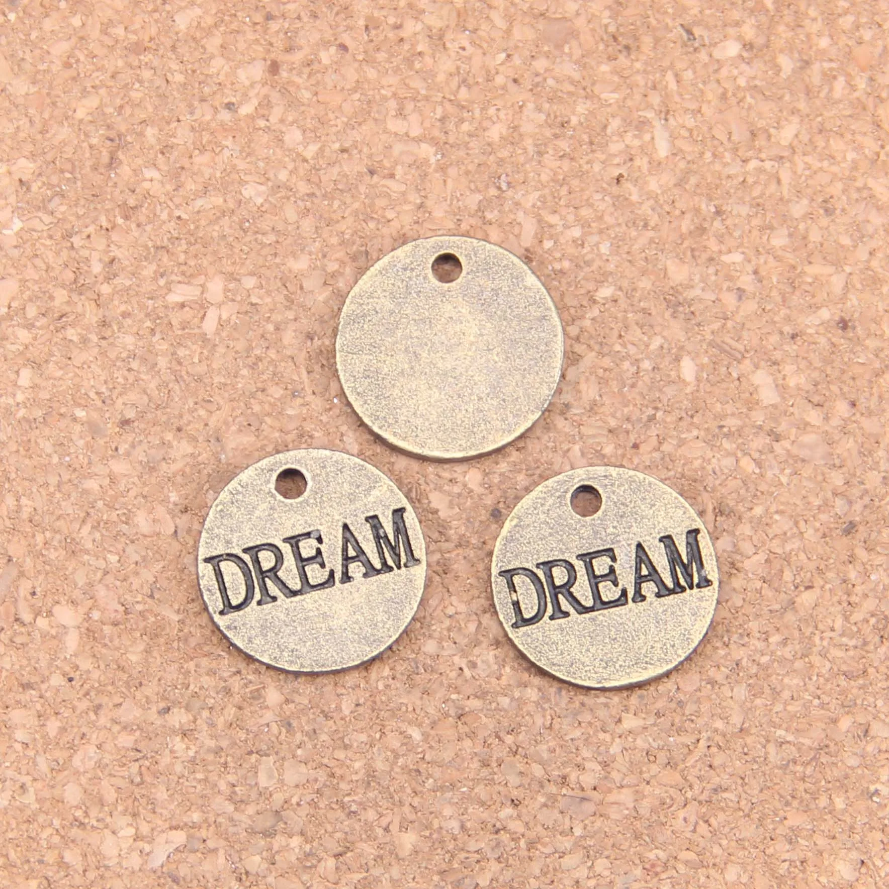 

68pcs Charms plates dream 16mm Antique Pendants,Vintage Bronze Jewelry,DIY for bracelet necklace