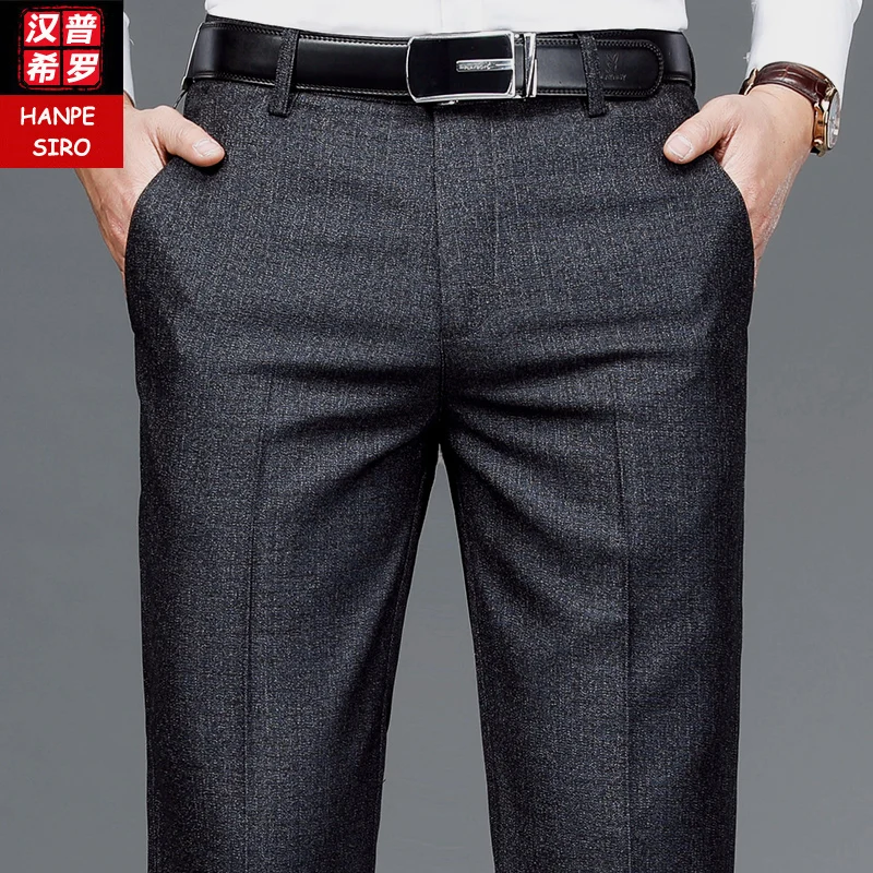 Suit trousers Men's Summer Thin Loose Straight Drape Casual Pants Middle-Aged and Elderly Dad Wide-Leg Men