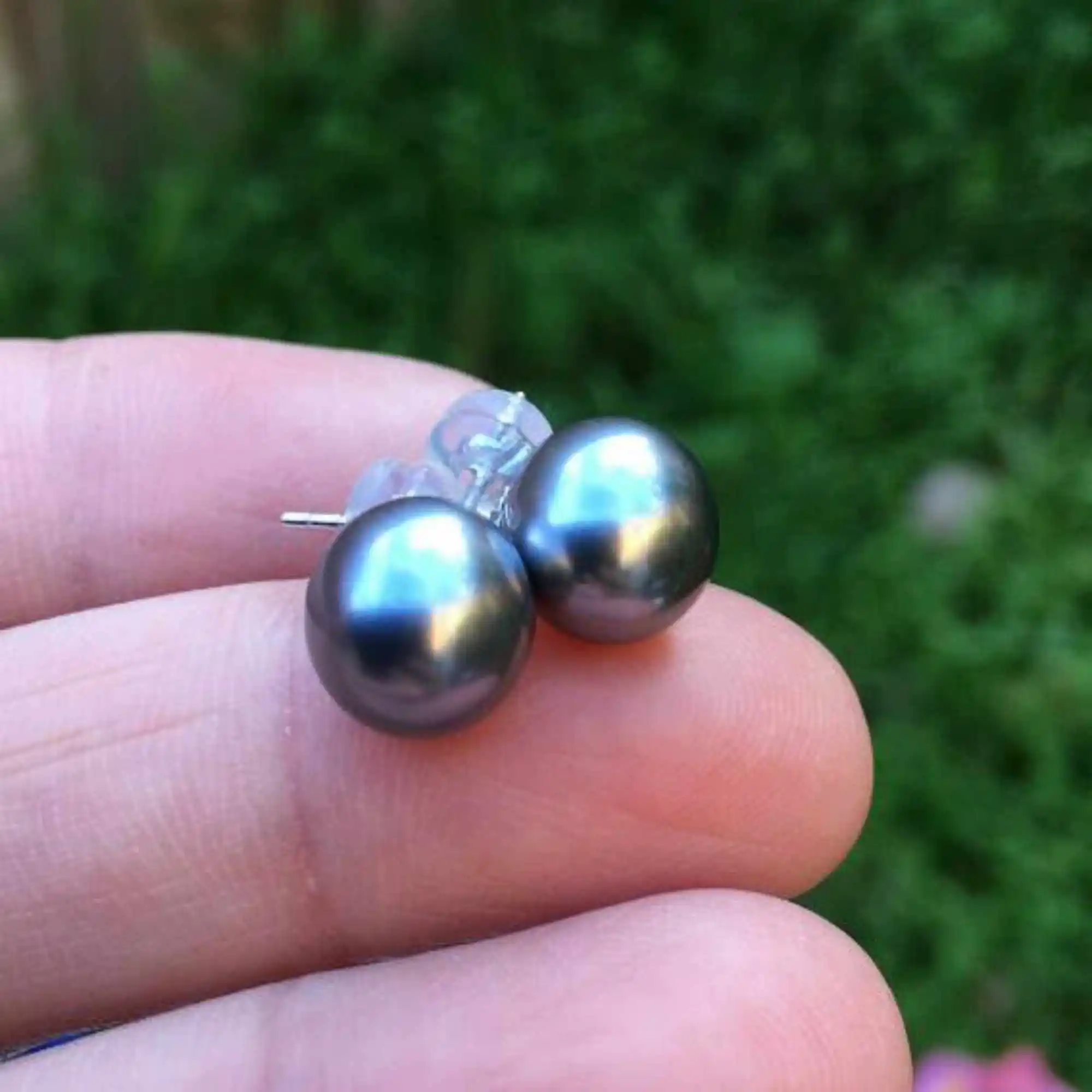 Natural 8.7mm argent round Southsea Baroque Pearl 925 silver Earrings Hook Diy Halloween Jewelry Wedding Party Lucky Beautiful