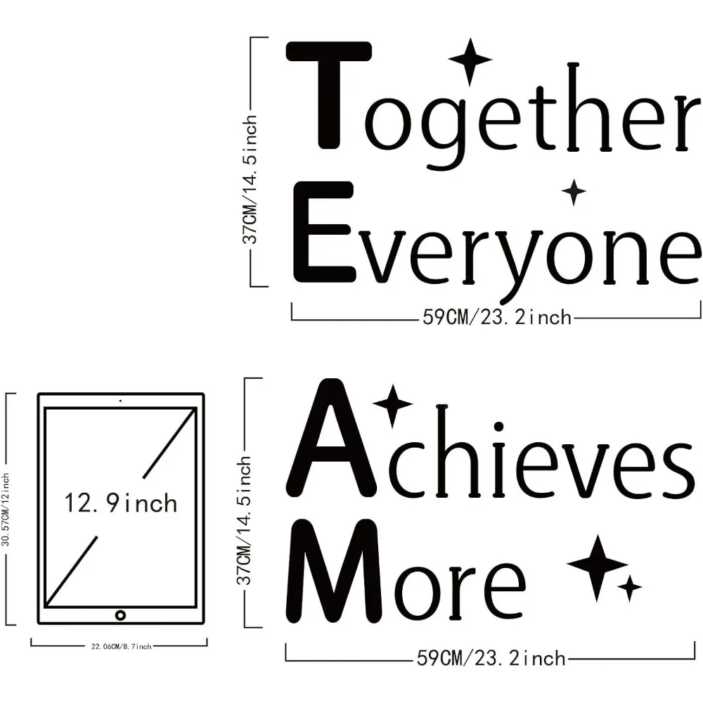 2 листа черные наклейки на стену из ПВХ вместе каждый достижения больше виниловый