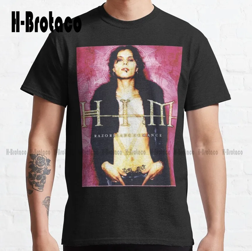 

Постер с надписью He Band Razorblade, романтический постер с минимальной сердцевиной, логотип ему, Классическая футболка, рубашка Big Brother, модная лет...