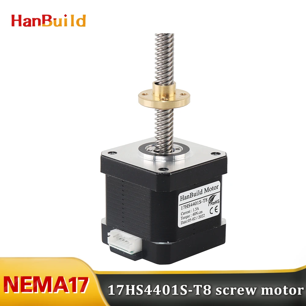 

Nema17 Stepper Motor 17HS4401S-T8 100-300MM Filament Linear Axis Trapezoidal Screw For Stage Lights Accessories