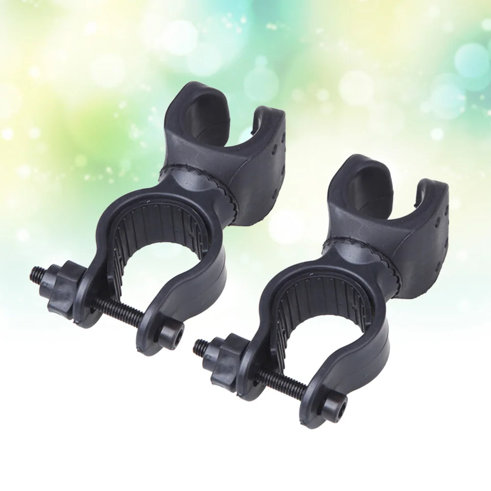 

2pcs Adjustable 360 Degree Rotatable Clamp Flashlight LED Torch Holder Mount Bike Cycling Grip(Black)