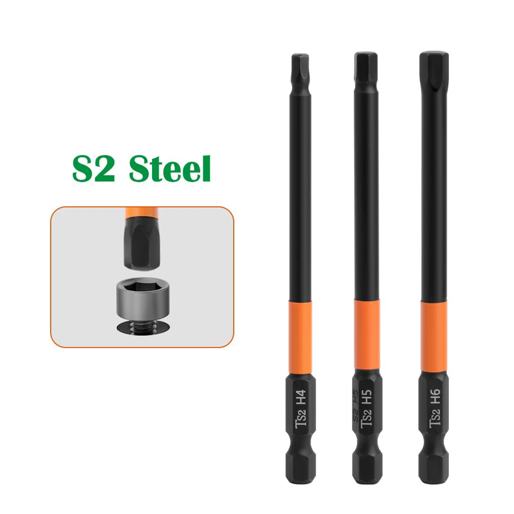 

Hexagon Screwdriver Bits 1/4" Shank Screwdrivers Head Allen Wrench Drill Bits Magnetic Electric Screwdriver Bit Set H2-H6 100mm
