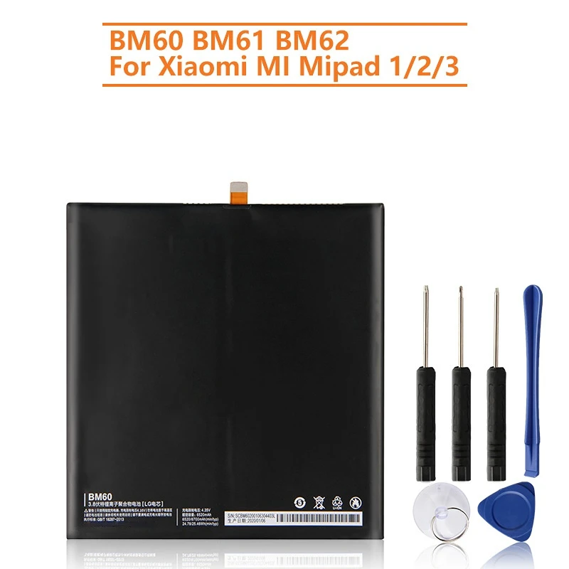 

Сменная батарея для планшета BM60 BM61 BM62 для Xiaomi MI Mipad 1 2 3, перезаряжаемая батарея с инструментами