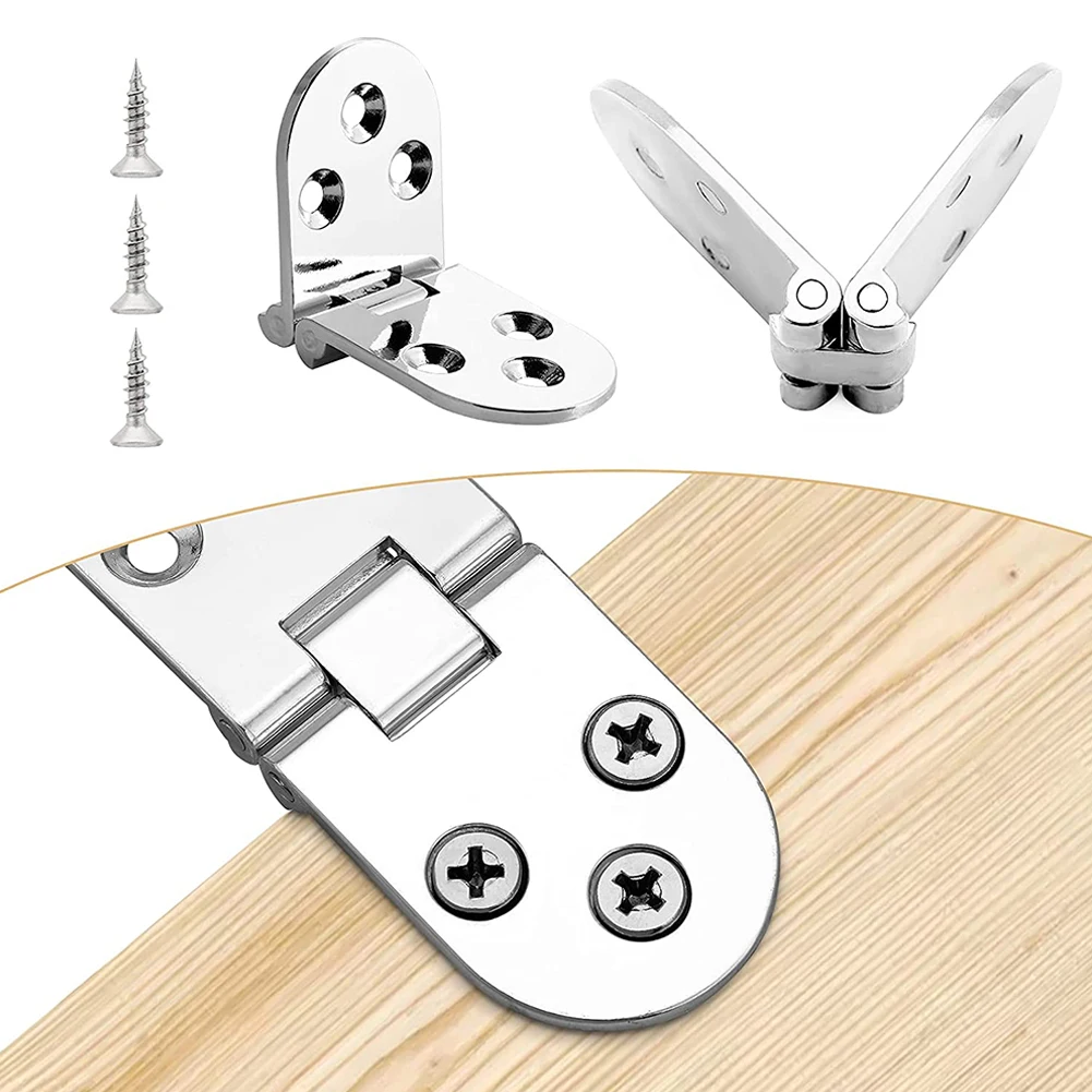 

4pcs Zinc Alloy Flap Hinge For Folding Table Sewing Machine Table Desktop Wardrobe 180° Foldable Hinge Screw Set Home Hardwares