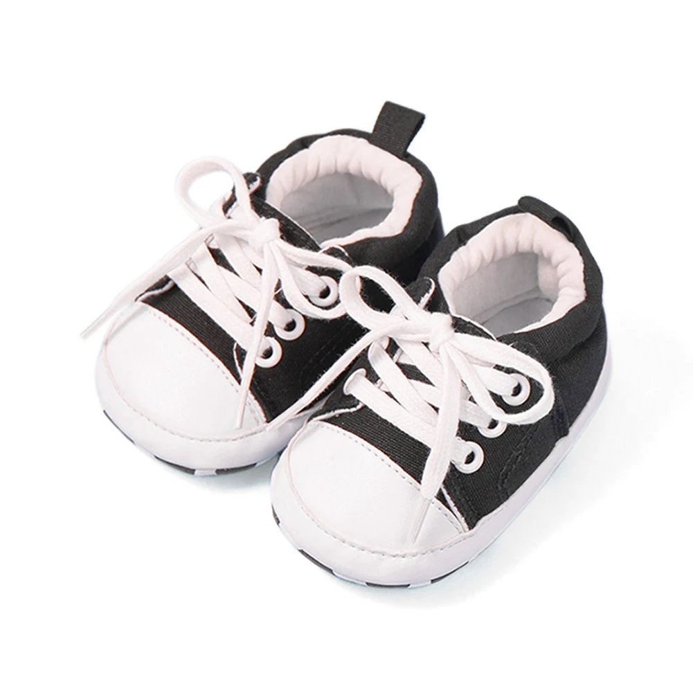 

Baywell Baby Boys Soft Sole Infant Canvas Sneakers Toddler Girls Lace-up Cozy Shallow Shoes Newborn Crib Prewalker 0-18M