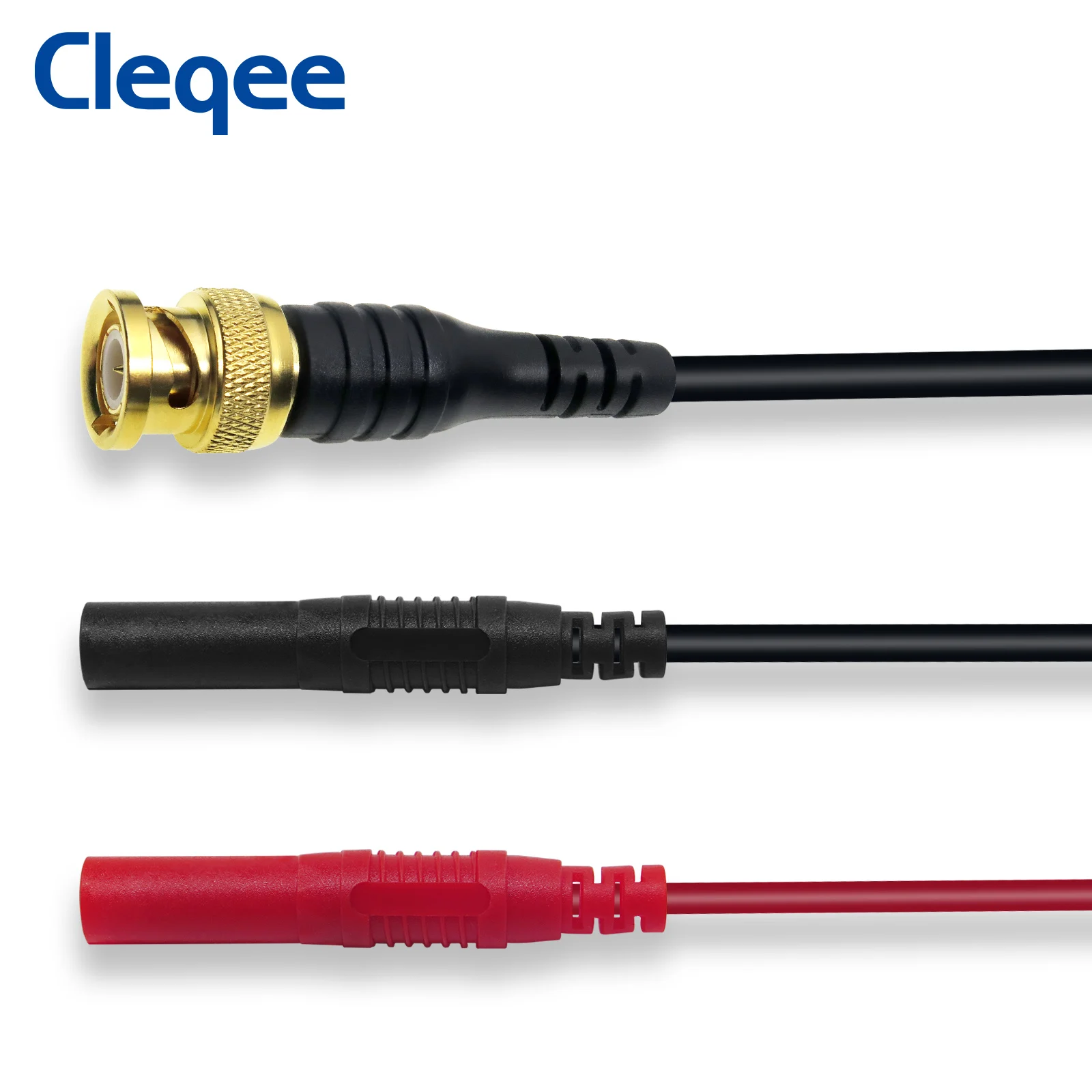 Фото Позолоченный штекер BNC Cleqee P1065 из чистой меди, безопасный прямой штекер банана 4 мм, испытательный провод №3