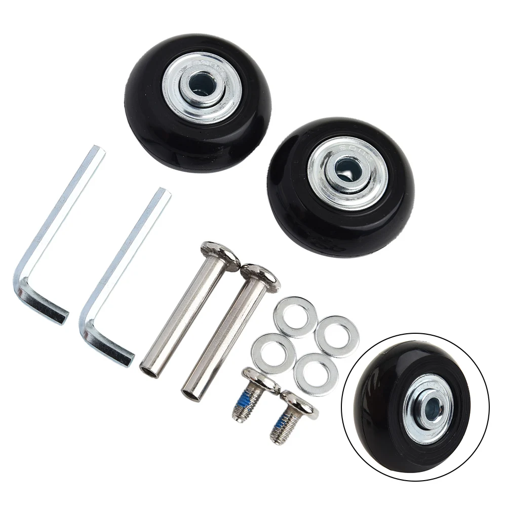 

1Set Luggage Wheel Suitcase Replacement Wheels Black With Screw Wear Mute Load-bearing 40/43/54/60/64/70mm Tool Part