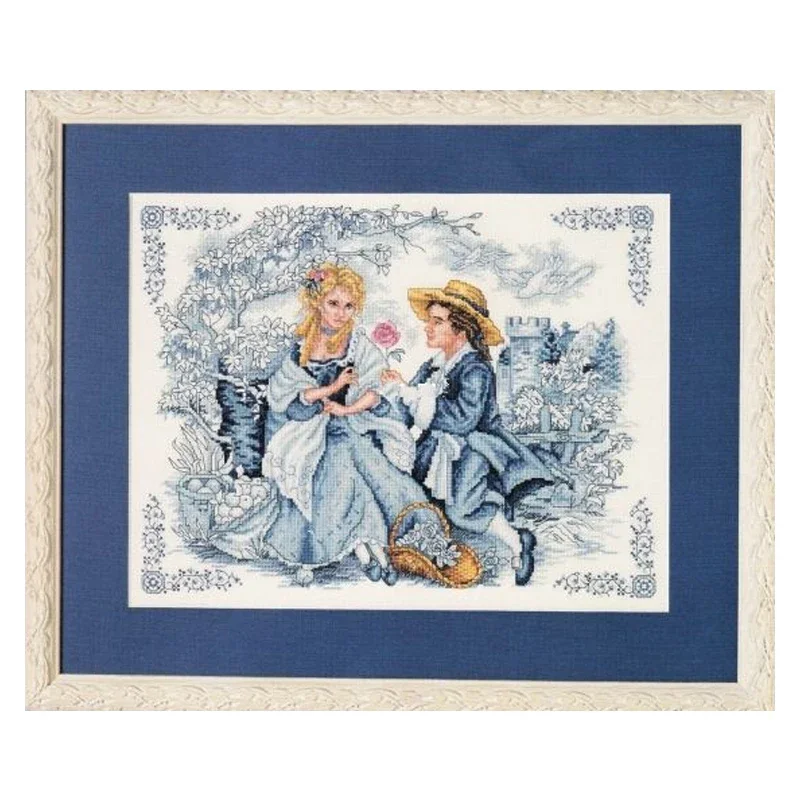 Amishop Золотая коллекция счетный Набор для вышивки крестиком Романтика любви розы