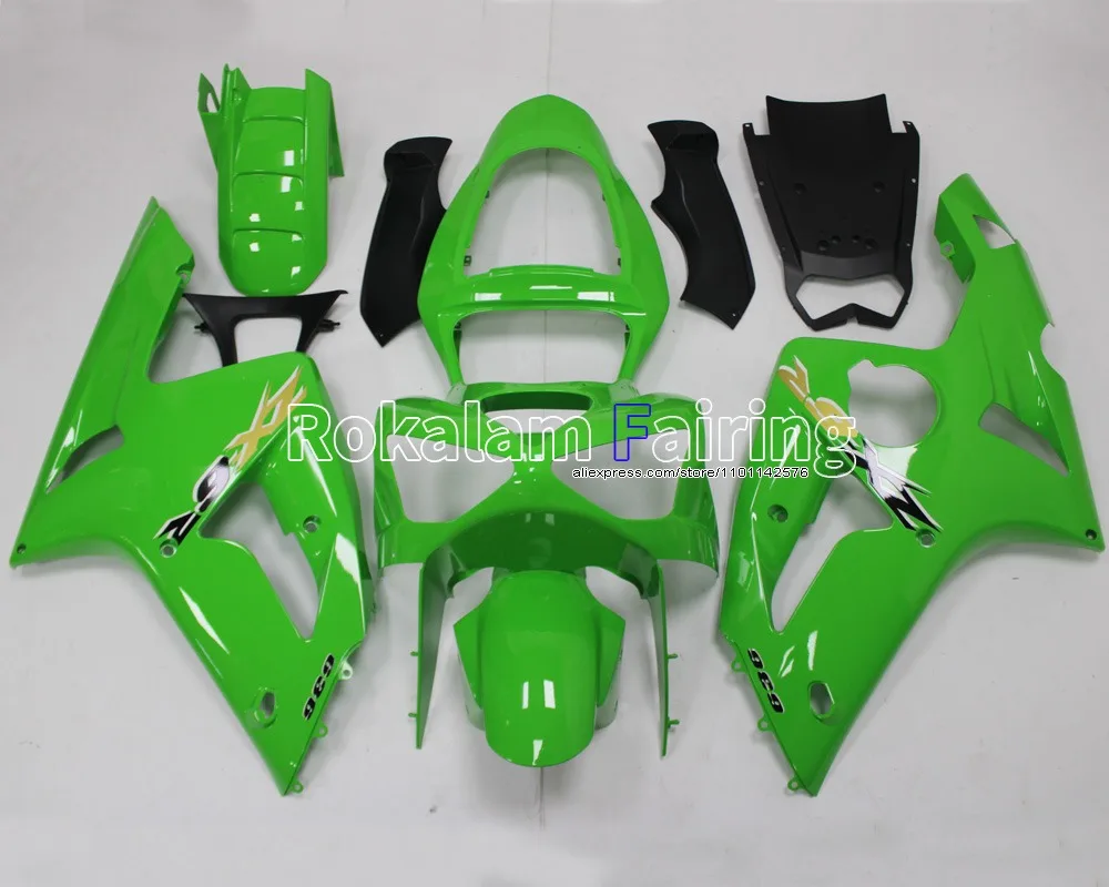 

ZX-6R Обтекатели для Kawasaki, комплект обтекателей Ninja ZX6R 2003 2004 ZX 6R 03 04, зеленая подвеска 636 (литьё под давлением)