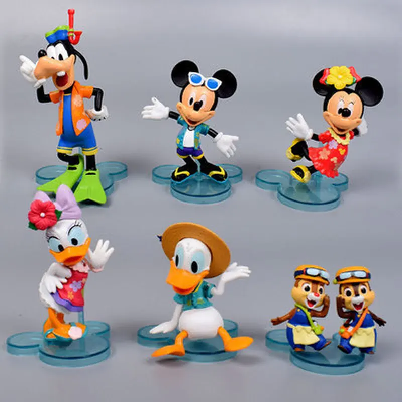 

Disney New Summer Refreshing Holiday Series Mickey Mouse Goofy Donald Duck Garage Kit Decorative Cake Decorative Daisy Duck Toys