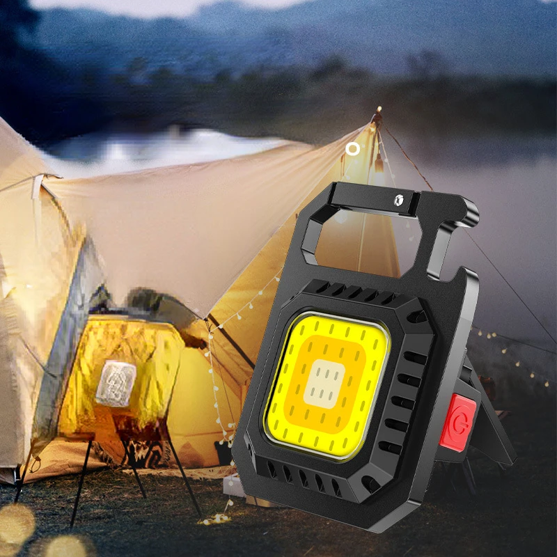 

Mini Portable Keychain Lamp Multipurpose Outdoor Camping Lights Multifunctional Broken Window Whistle Strong Light Lighting