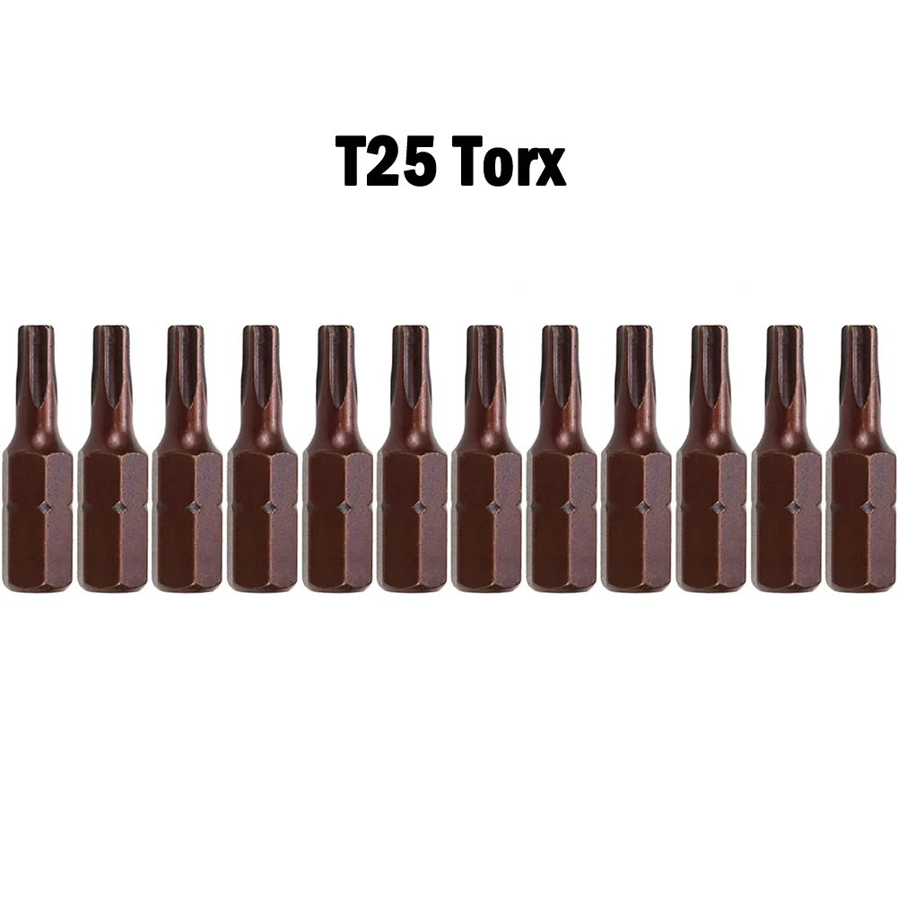 

12Pcs Torx Screwdriver Bits Hex 1/4-Inch Shank Magnetic Torx Security Screwdriver Bits With Hole 25mm Repair Screwdriver Bits