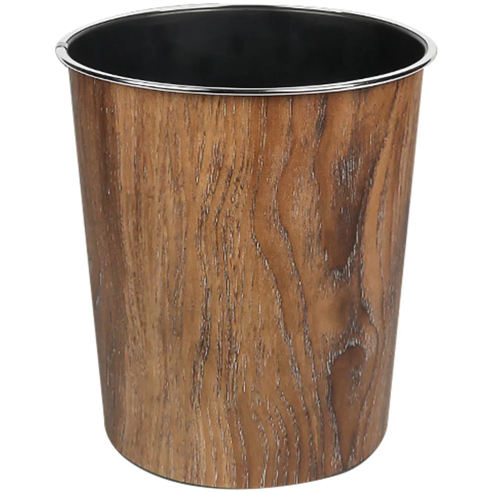 

Can Waste Trash Bin Bedroom Bathroom Garbage Round Basket Storagelarge Dorm Office Wooden Containers Kitchen