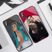 karol g famous singer phone case tempered glass for iphone 11 12 13 pro max mini 6 7 8 plus x xs xr