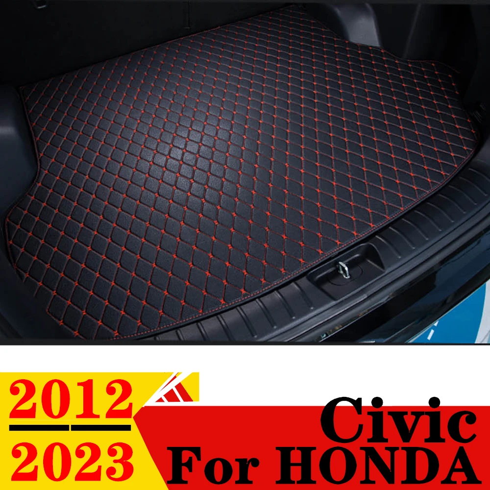 

Коврик для багажника автомобиля для Honda Civic 2012-2023, все погодные плоские боковые задние карго XPE, коврик, подкладка, автомобильные задние части, багажник