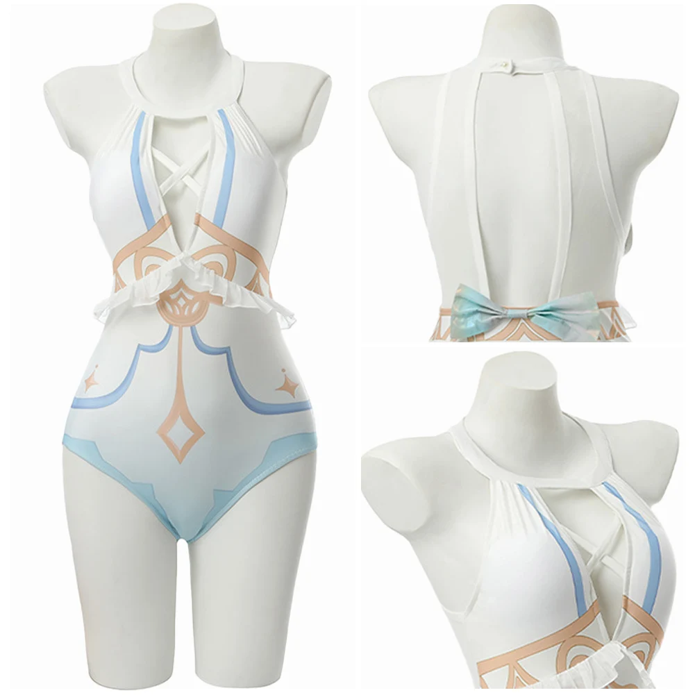

Genshin Impact Lumine Cosplay Costume Swimsuit for Girls Women Plus Size Swimwear One-piece Bikini Halloween Carnival Party Suit