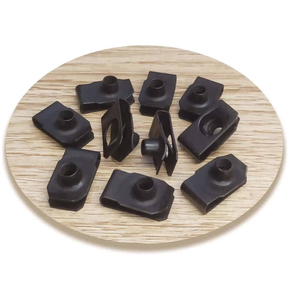 

10 шт. черные зажимы типа U с резьбой M6 6 мм, язычковые гайки, Лицензионная пластина, зажим Q312 для автомобиля, мотоцикла, скутера, квадроцикла, мопеда