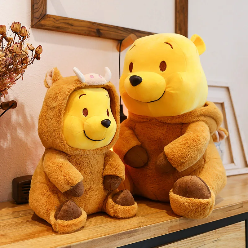 

70cm Disney Winnie The Pooh Plush Doll Toys Creative Transform Cute Pooh Stuffed Doll Girl Doll Large Birthday Gift Hat Pickable