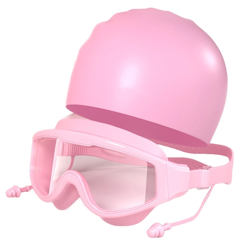 

Swim Silicone Swimming Caps Children Youth Waterproof Bathing Caps Swim Hat with Swim Glasses for Long Short Hair 2022 New