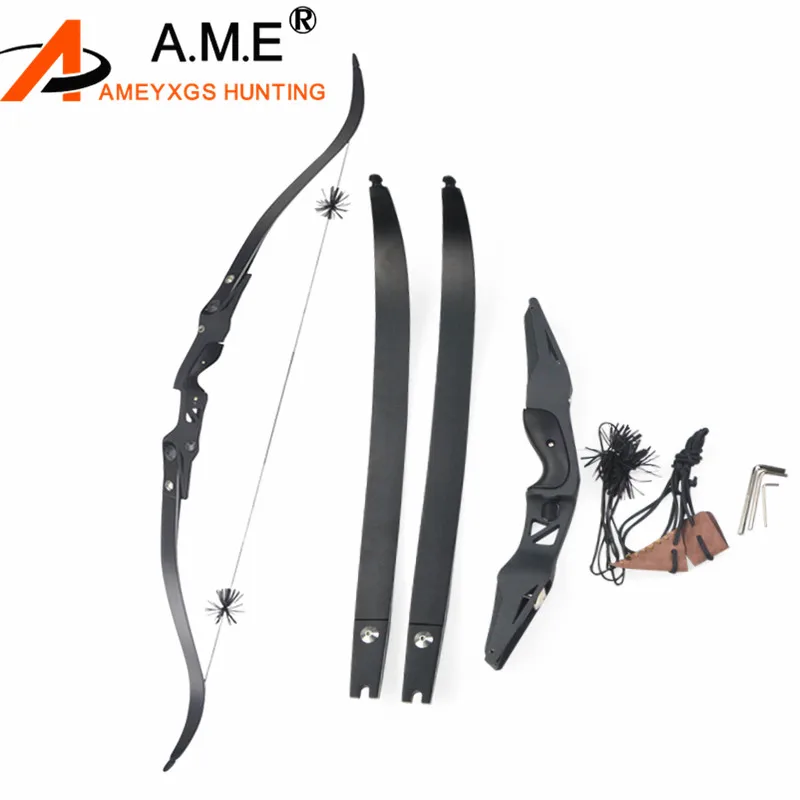 60" 20-50lbs Archery Recurve Bow Longbow Takedown ILF Riser Maple Core Limbs Target Practice Bow Hunting Shooting