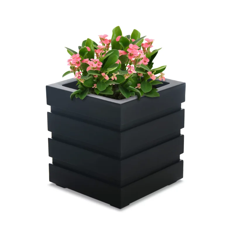 Mayne Freeport 18in Square Planter - Polyethylene Planter - Black (5860-B) pots for plants