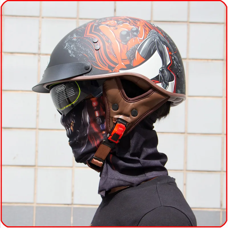 

DOT Certification Retro Motorcycle Helmet Moto Helmet Scooter Vintage Half Face Biker Motorbike Crash Moto Helmet Casco Moto