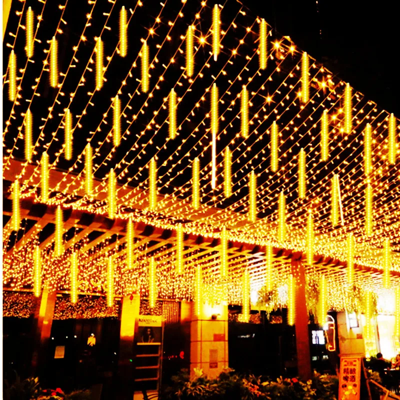 

8 Tubes 30/50cm Outdoor Lights Garland Led Meteor Shower Rain String Lights Festoon Street Garland Ramadan Wedding Party Navidad