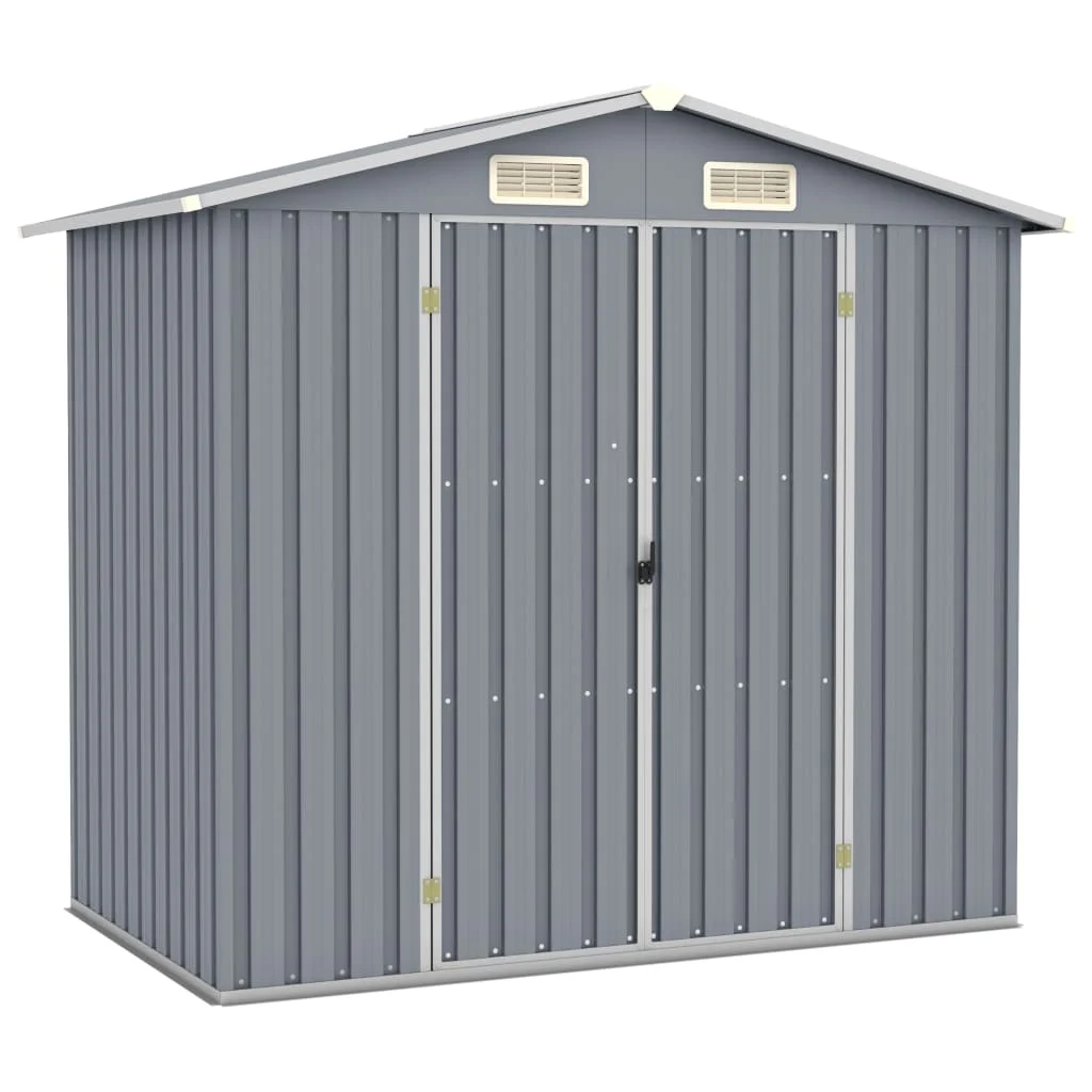 

Garden Storage Sheds, Galvanised Steel Outdoor Tool Shed, Patio Decoration, Grey 205x129x183 cm