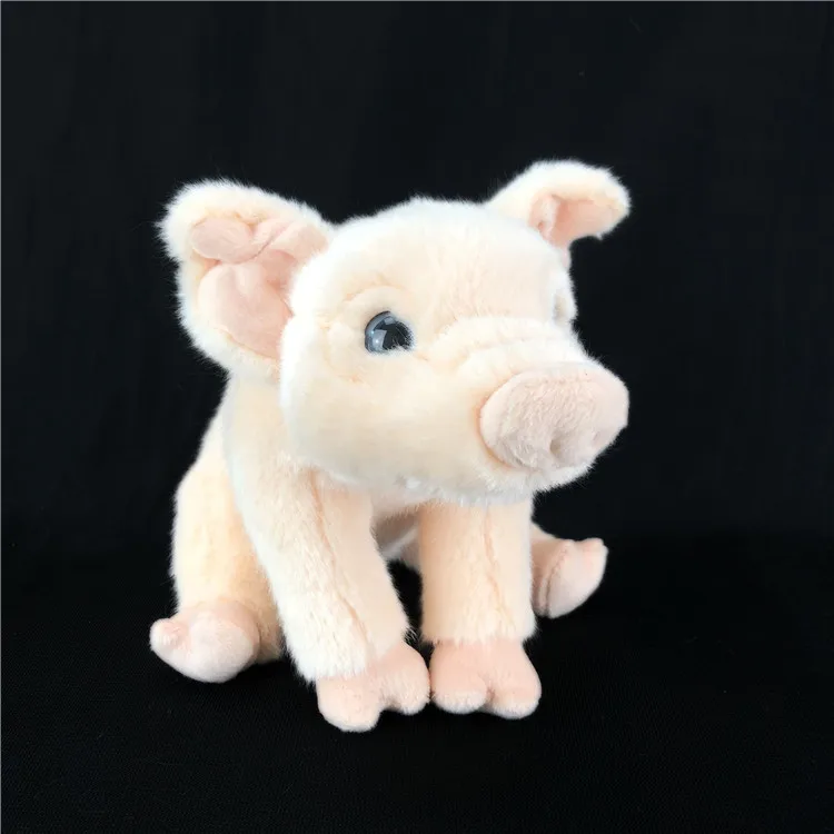 

small cute sitting pig toy high quality plush pink pig doll gift about 18cm