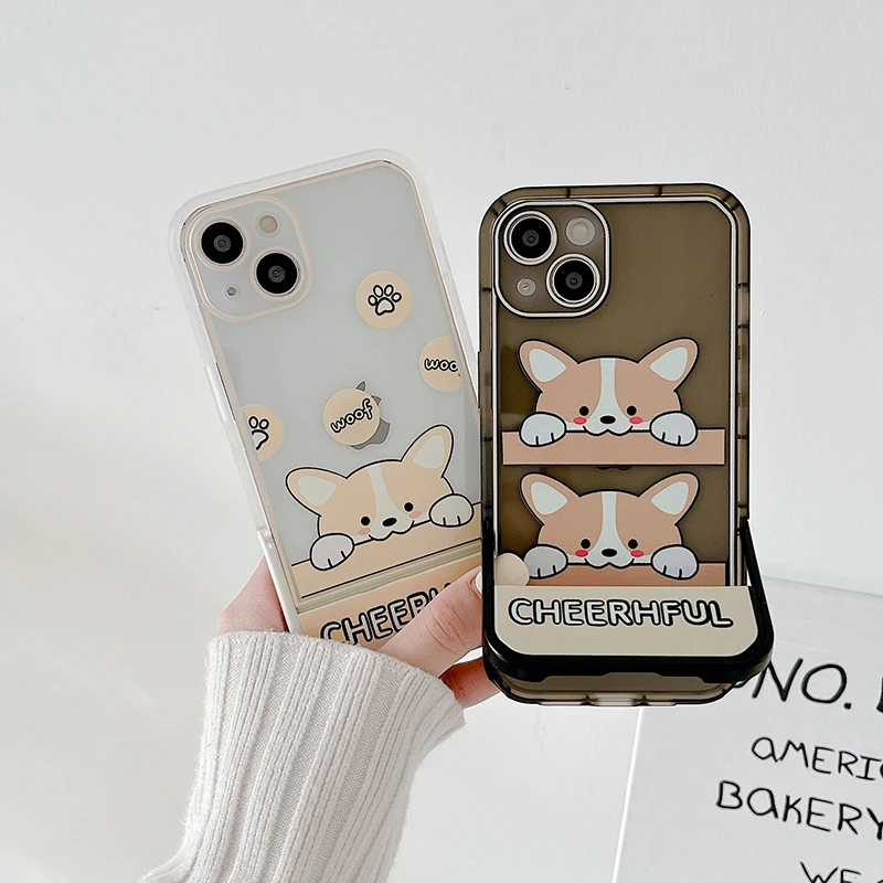 

Holder Stand Bracket Silicone Phone Case For iPhone 13 Pro Max Funda Iphone 11 12 Pro 7 8 Plus X XS XR SE 2020 Clear Soft Covers