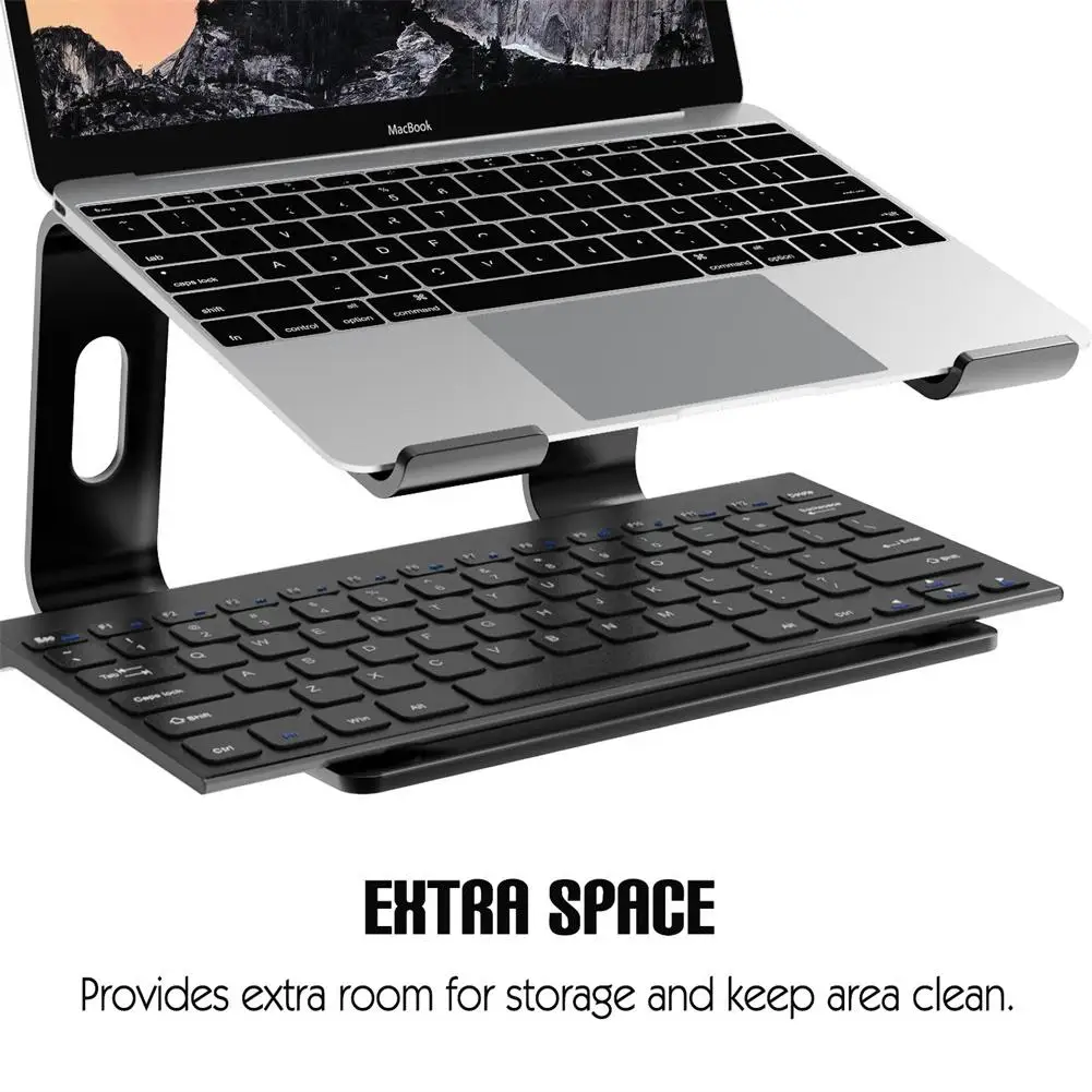 

Laptop Stand Ergonomic Laptops Desk Adjustable Elevator Riser Metal Cooling Holder Compatible For Up To 15.6in Notebook Computer