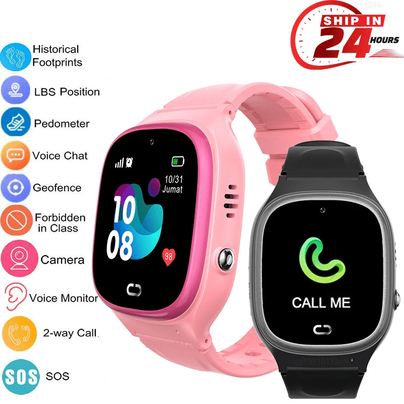 

Детские Водонепроницаемые Смарт-часы с Sim-картой и функцией SOS