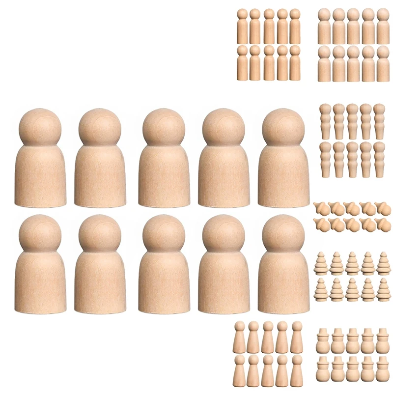 

Early Education Toys Ins Wood White Blank Teaching Aids Wooden Mushroom Head Kindergarten Wood Embryo DIY Wooden Dolls