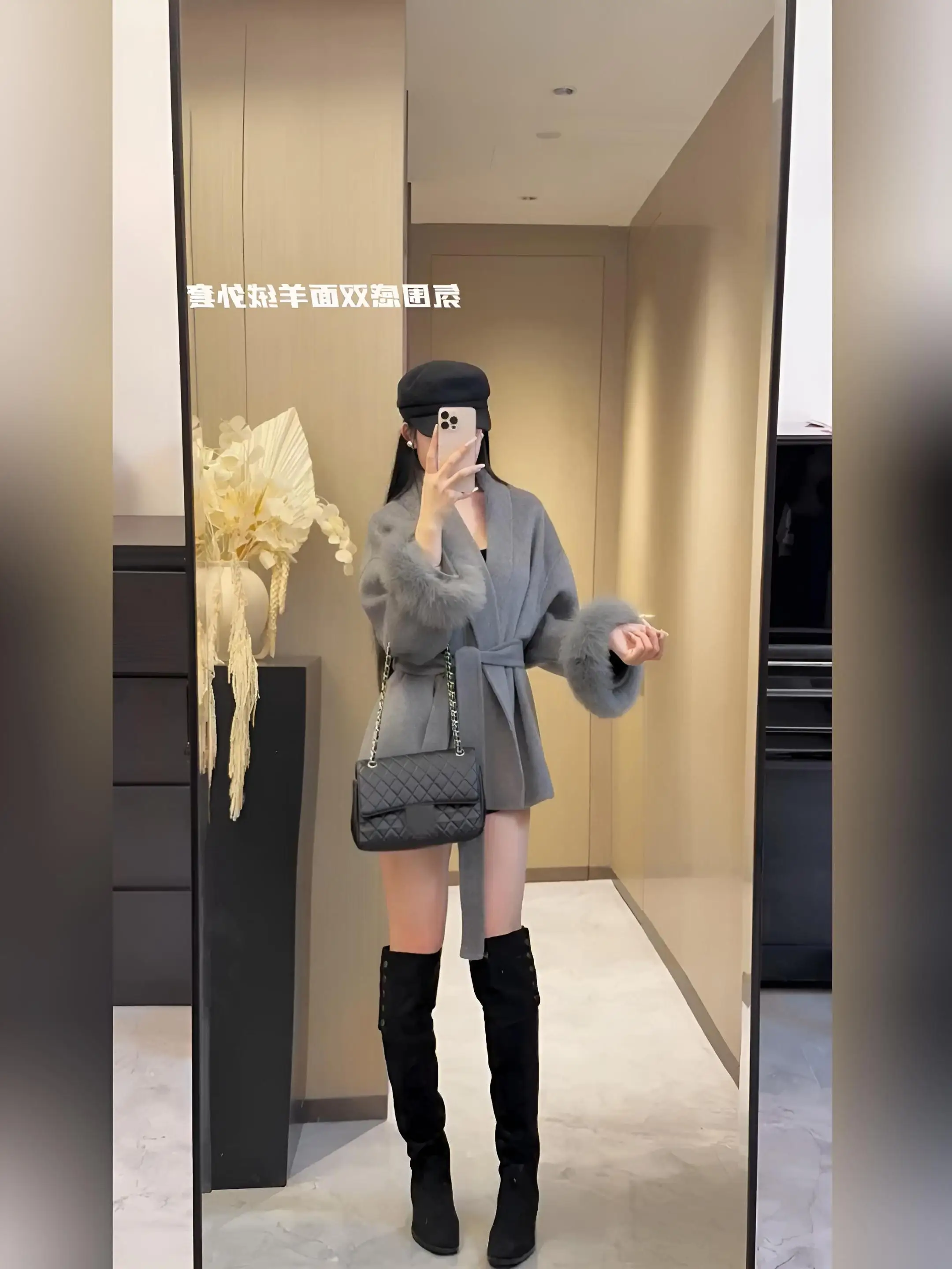 Зимняя новая элегантная модная свободная утягивающая однотонная простая и