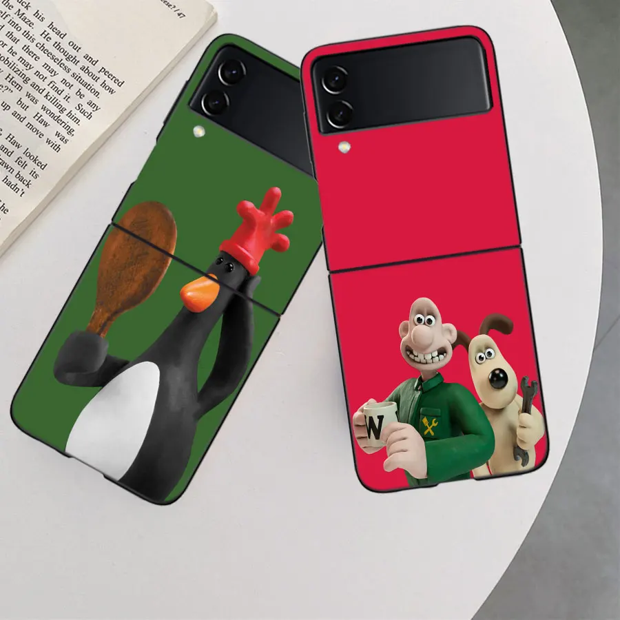 Фото W-WallaceS милый чехол G-Gromit для Samsung Z Flip 6 5G Galaxy Z Flip 5 4 3 5G Черный жесткий чехол для сотового телефона Роскошный чехол для ПК №2