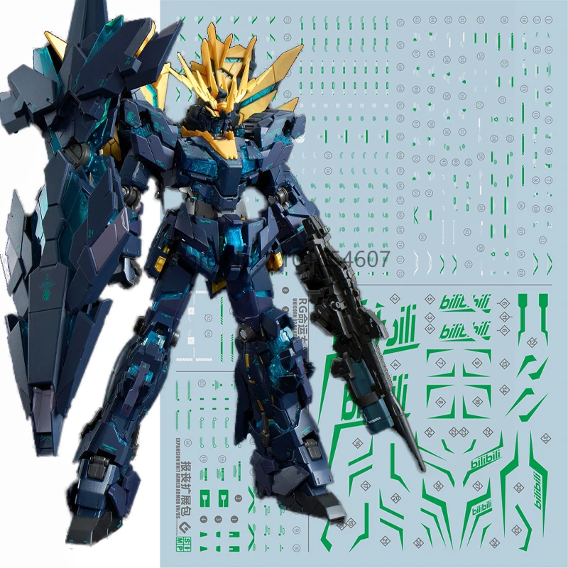 

Gundam PB RG Goddess of Fate Banshee Electroplating Green HG 1/144 Water Decal Stickers Diecast Improve Viewing and Playability