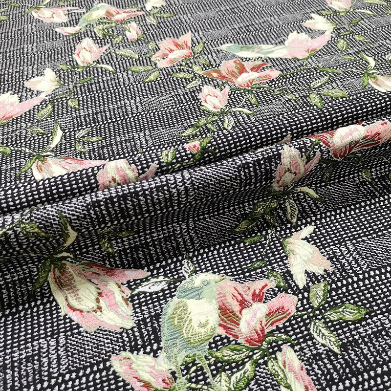 

Brocade Jacquard Fabric Flower Bird High Precision Dress Suit Clothing Cloth Brand Fashion Design for Sewing Wholesale Material