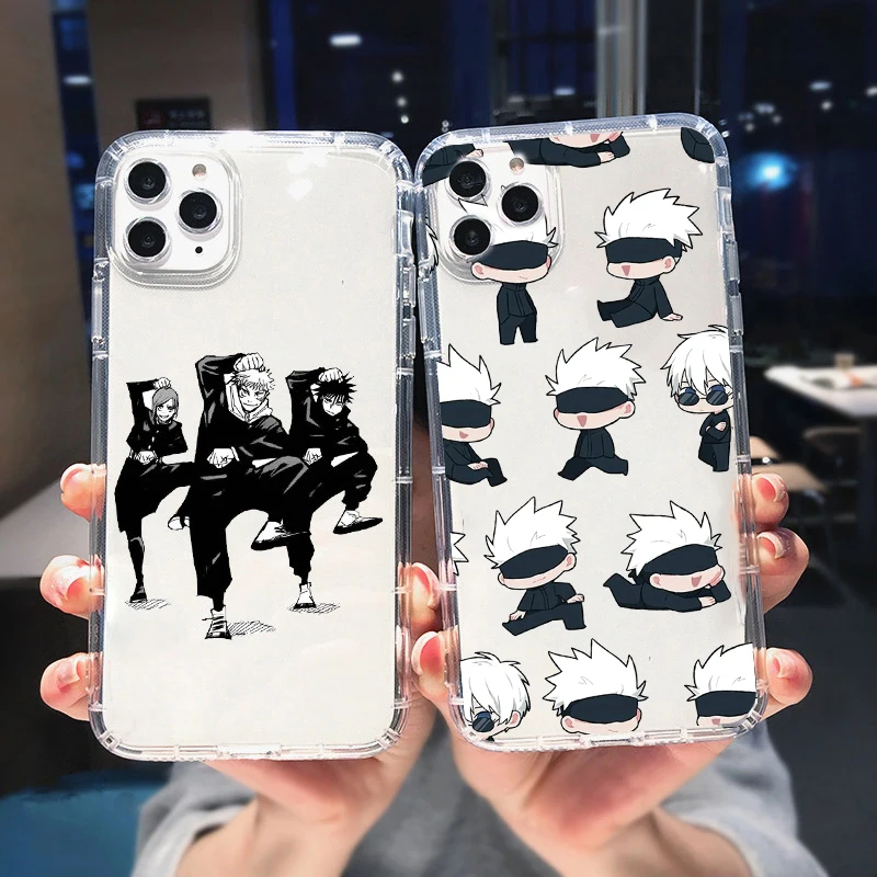 New Japan Anime Shockproof Phone Cases for IPhone 11 12 13 14 Pro X XS XR MAX 7 8 Plus SE Soft Clear Jujutsu Kaisen Cover Coque