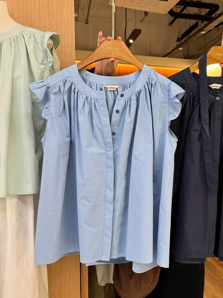 Новая модная летняя блузка без рукавов женская офисная повседневная свободная