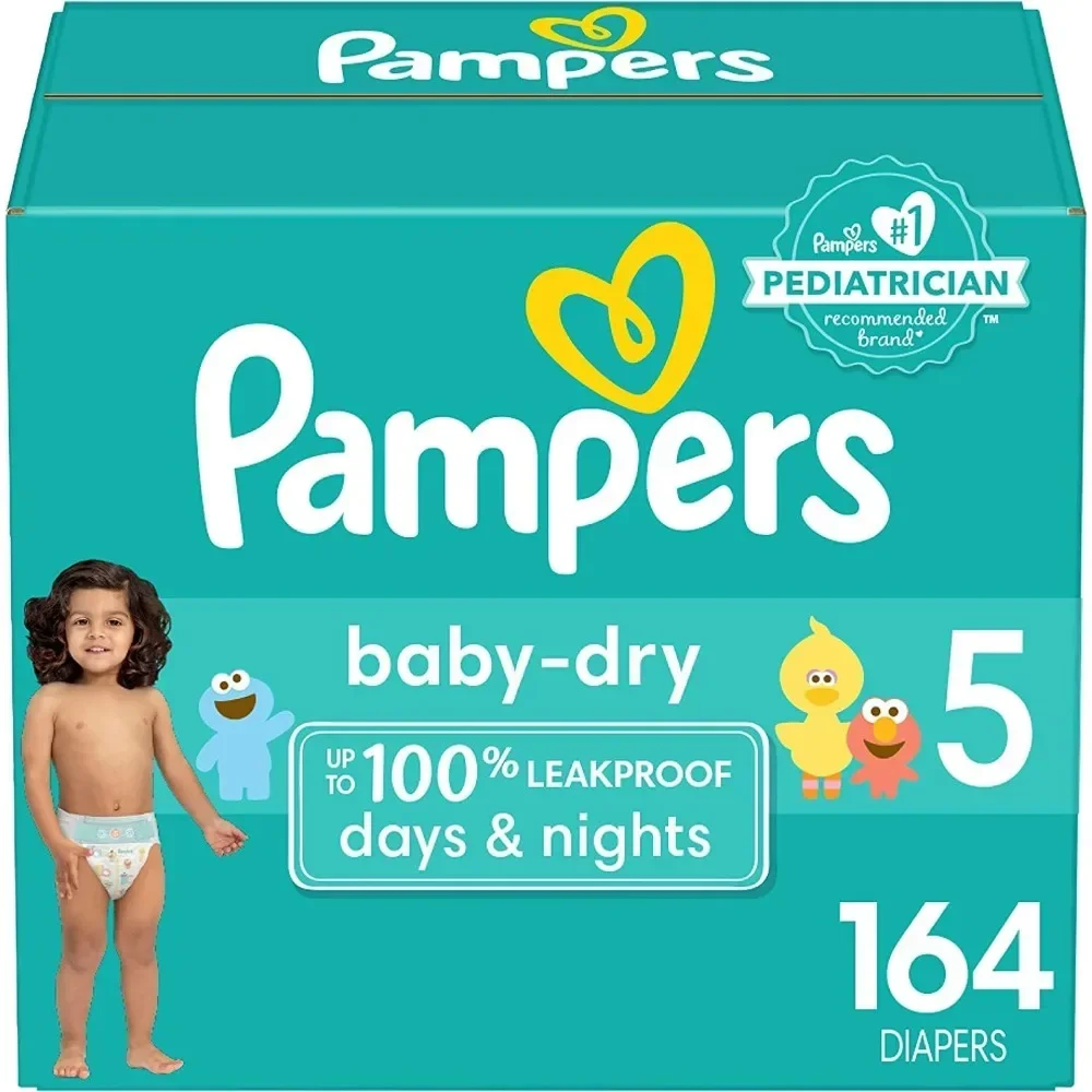 

Pampers Baby Dry Diapers Size 5, 164 Count - Disposable Diapers Baby Accessories