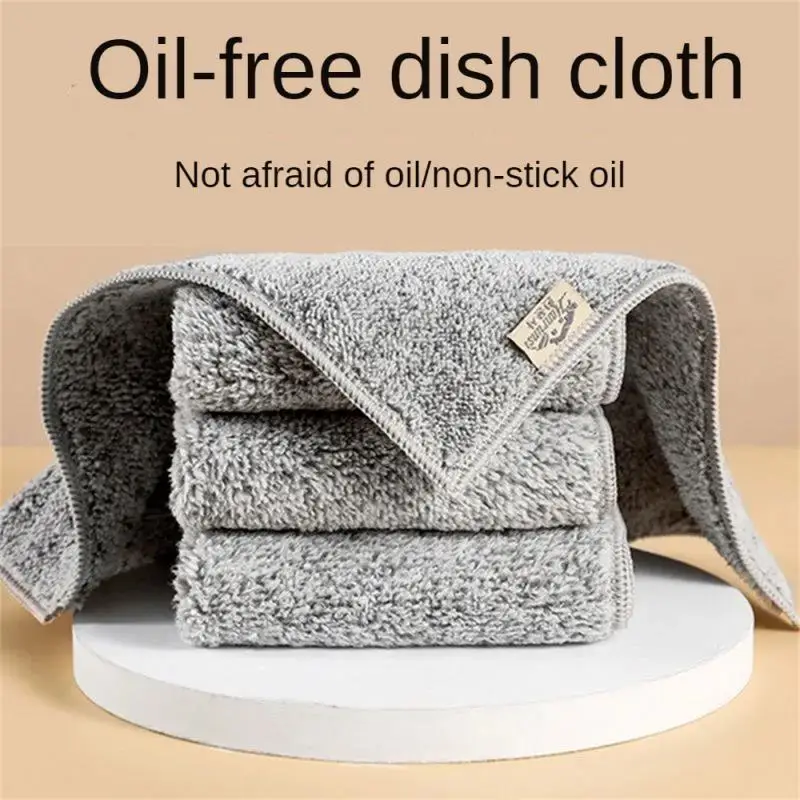 

Bamboo Charcoal Fiber Cleaning Cloth Rags Non-Stick Oil Water Absorption Washing Kitchen Towel Household Cleaning Wiping Tools