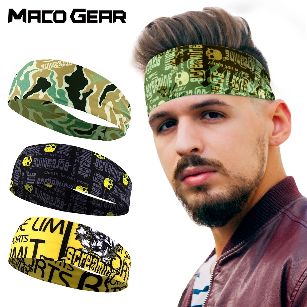 

Skull Sports Elastic Bandage Bicycle Sweatband Yoga Gym Fitness Basketball Tennis Badminton Run Volleyball Headwear Men Women