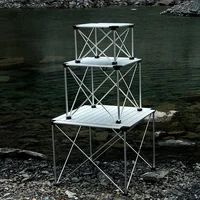 Aluminum Alloy Portable Folding Camping Table Outdoor Furniture Large Size Foldable Hiking Desk Traveling Outdoor Picnic Table